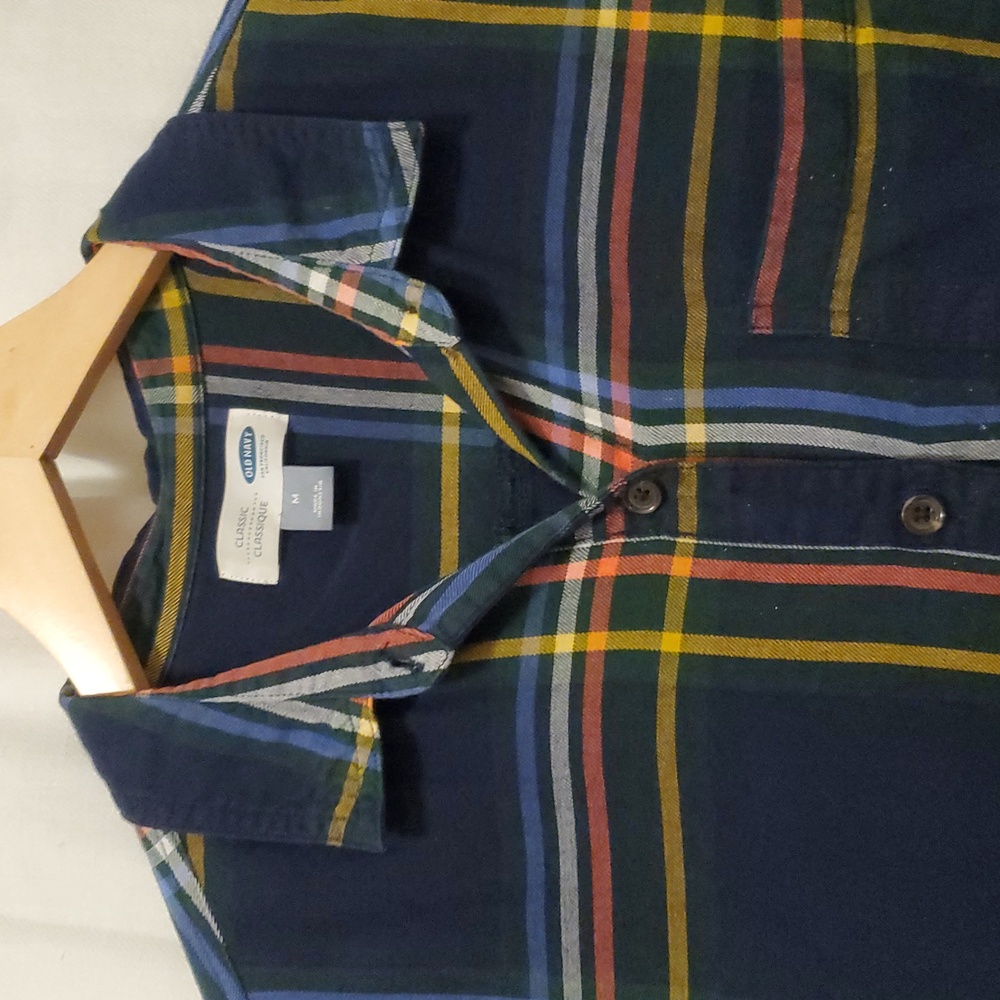 $5 - OLD NAVY women's blue plaid shirt - Picture 2 of 7